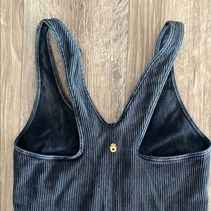 Spiritual Gangster Blue Ribbed Tank Top